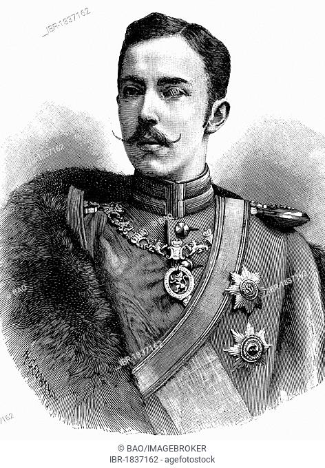 Prince Frederick Charles of Hesse, 1868 - 1940, King of Finland, historical illustration circa 1893