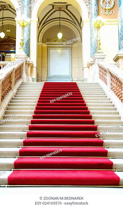 Red carpet stairs