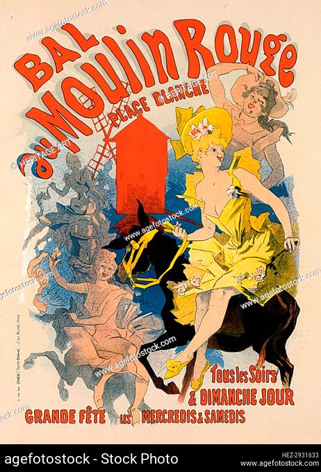 Affiche pour le Bal du Moulin Rouge., c1897. Creator: Jules Cheret