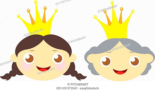 cartoon queen head, Stock Vector, Vector And Low Budget Royalty Free Image.  Pic. ESY-017367100 | agefotostock
