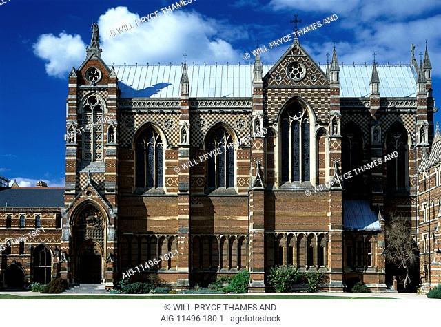 The Chapel, Keble College, Oxford University, Oxford, 1867 - 1883. Architect: William Butterfield. Engineer: Thomas Brassey - Builder