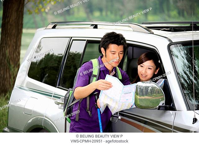 young couple on trip