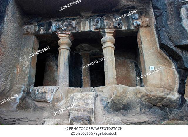 Cave 8 : Façade of Vihara of Pandavleni Caves, Nasik, Maharashtra, India