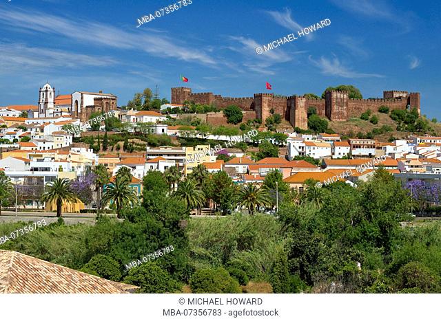 Silves castle, town and cathedral, the Algarve, Portugal
