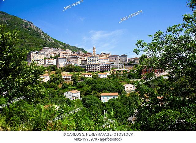 Village of Cervione, east coast of Corsica, France, Europe