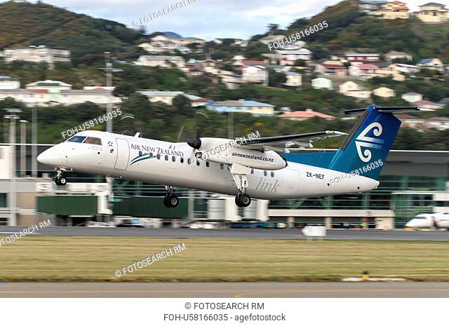 Bombardier Q300 taking off from Wellington Airport