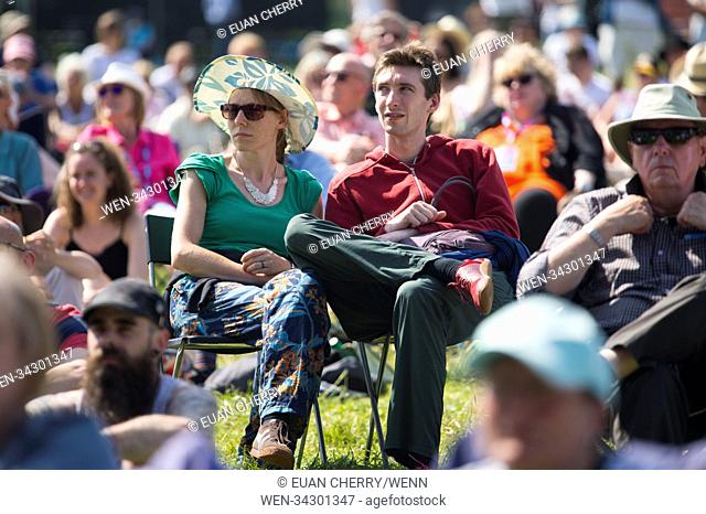 Musicians and revellers attend BBC Biggest Weekend in Perth as concerts are played across the country. Revellers enjoy 23 degree heat