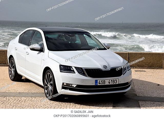 Czech car maker Skoda Auto introduce five new models, including the big SUV Kodiaq and the modernised Skoda Octavia model (pictured) in Porto, Portugal