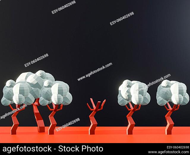 3d render of ecology problem. Global warning conceptual image. . High quality photo