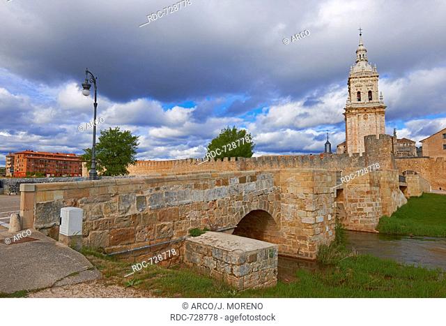 El Burgo de Osma, Ciudad de osma, Cathedral Bell Tower, City Walls, Soria province, Castilla Leon, Spain