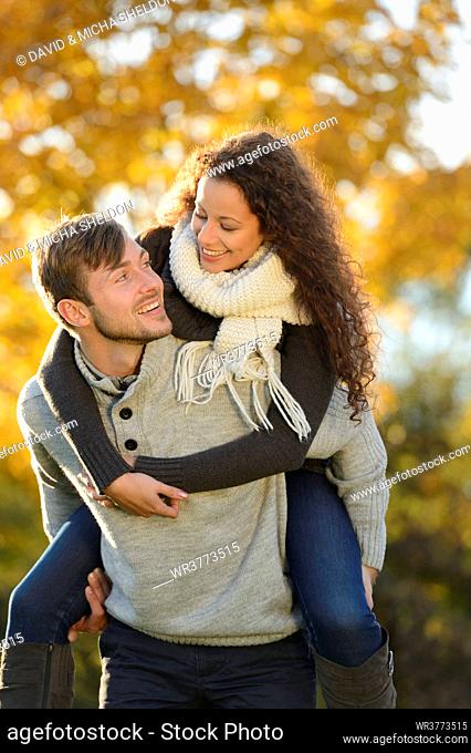 Happy couple in autumn