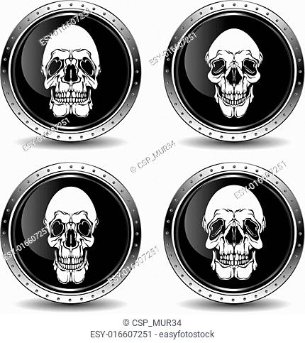 Icon with skull, vector illustration