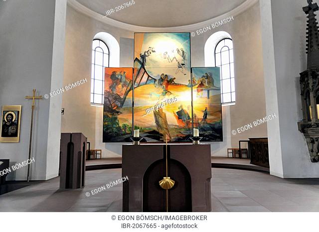 Altar area, St. Jakobus parish church, Miltenberg, Bavaria, Germany, Europe