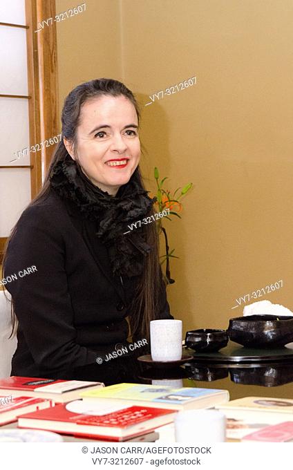 Shibuya, Tokyo / Japan - April 4 2012 : French writer AmŽlie Nothomb poses for pictures in Tokyo, Japan. She visited Tokyo to film her documentary show 'La...