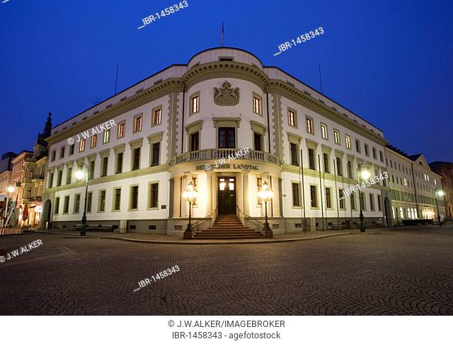 Hessian Parliament, at night, Wiesbaden, the capital, Hesse, Germany, Europe