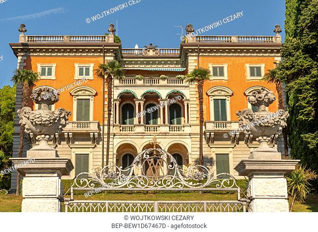 Villa Maria, monumental residence built in neo Renaissance style between 1889 and 1892 by the engineer Giacomo Mantegazza, Griante, Como Lake Italy