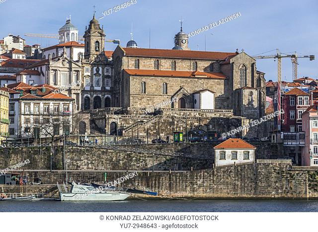Church of Saint Francis (Igreja de Sao Francisco) in Porto city, Portugal. View from Vila Nova de Gaia city