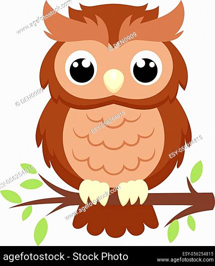 cartoon cute owl sitting on a moon and stars with clouds, Stock Vector,  Vector And Low Budget Royalty Free Image. Pic. ESY-056283281 | agefotostock