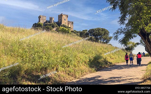 Almodovar castle. Almodovar del Rio, Cordoba Province, Andalusia, Spain. Founded as a Roman fort it developed into its present form during the Moorish era