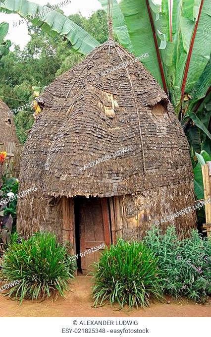 Traditionelles Haus der Dorze, Äthiopien, Afrika