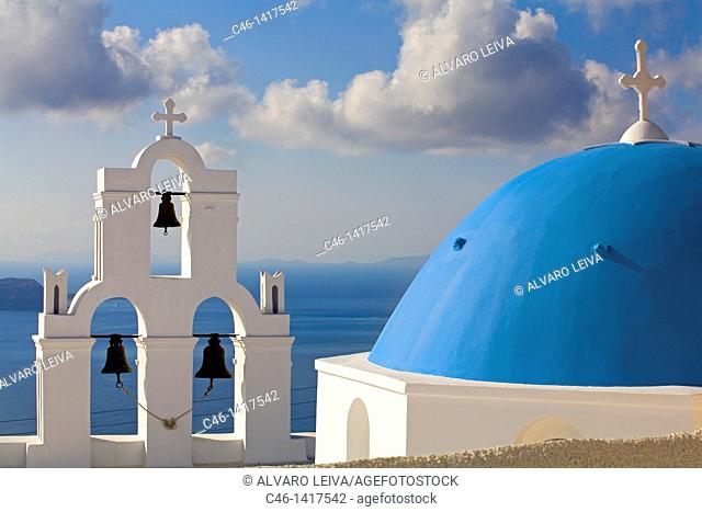 Church, Village of Firostefani  Santorini, Cyclades Islads, Greece