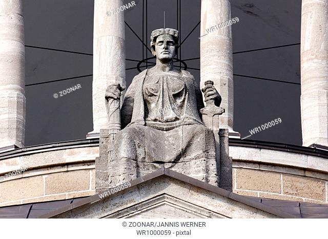 Lady Justice atop a Court Building