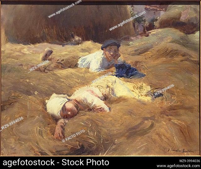 Joaquin Sorolla y Bastida (1863-1923). The nap, Asturias (La siesta, Asturias). 1903. Oil on panel. 36 x 46 cm. . . Joaquin Sorolla y Bastida was a Spanish...