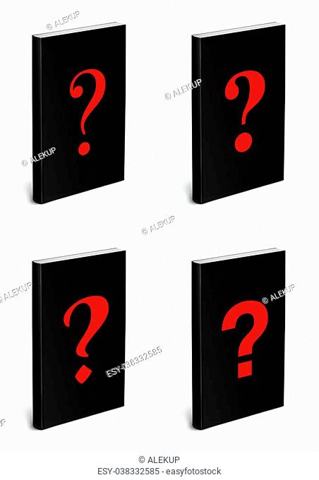 black cover book template isolated on white background