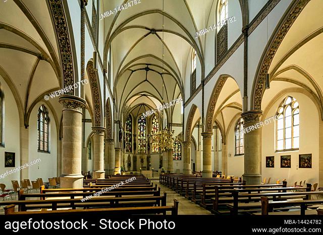 Germany, Senden (Westphalia), Muensterland, Westphalia, North Rhine-Westphalia, NRW, Catholic parish church St. Laurentius, neo-Gothic, brick basilica