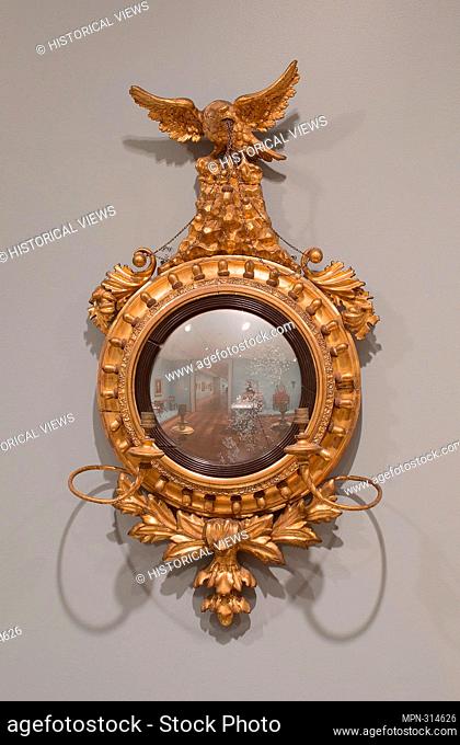 Convex Mirror (one of a pair) - 1810/30 - American or English. Eastern white pine. 1810 - 1830. United States