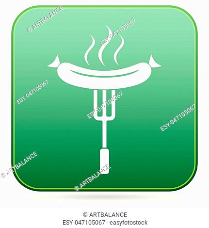 Barbecue sausage icon. Vector illustration