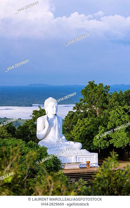 Giant Seated Buddha at Mihintale Monastery, Anuradhapura District, North Central Province, Sri Lanka, Asia