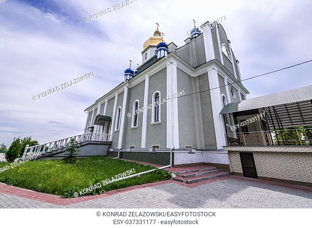 Church of Protection of Holy Virgin in Orthodox Monastery of Saint John the Theologian in Khreshchatyk village near Zalishchyky city in Ukraine