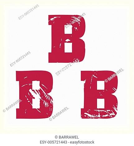 Grunge vector B letter - vector type alphabet - slab serif font