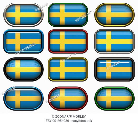 12 buttons of the Flag of Sweden