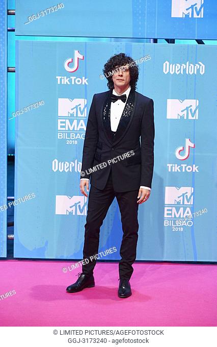 Ermal Meta attends the 25th MTV EMAs 2018 held at Bilbao Exhibition Centre 'BEC' on November 4, 2018 in Madrid, Spain