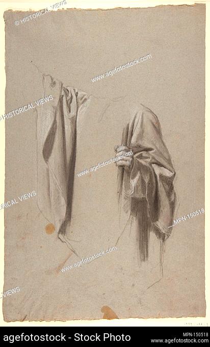 Drapery Study for Saint Remi (middle register; study for wall paintings in the Chapel of Saint Remi, Sainte-Clotilde, Paris, 1858)