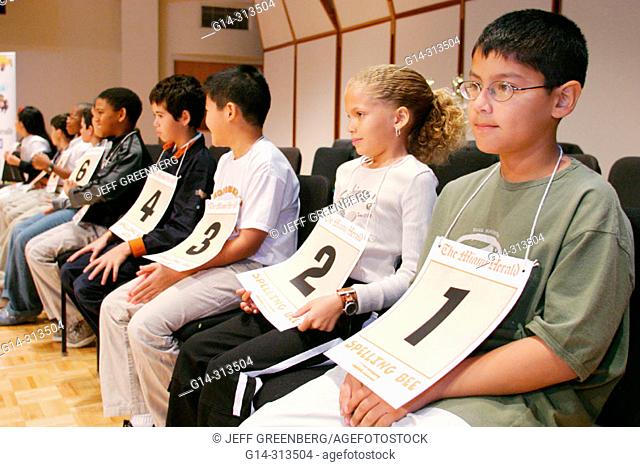 Elementary school students competition. Florida International University. Miami Dade and Monroe County Spelling Bee. Miami. Florida. USA