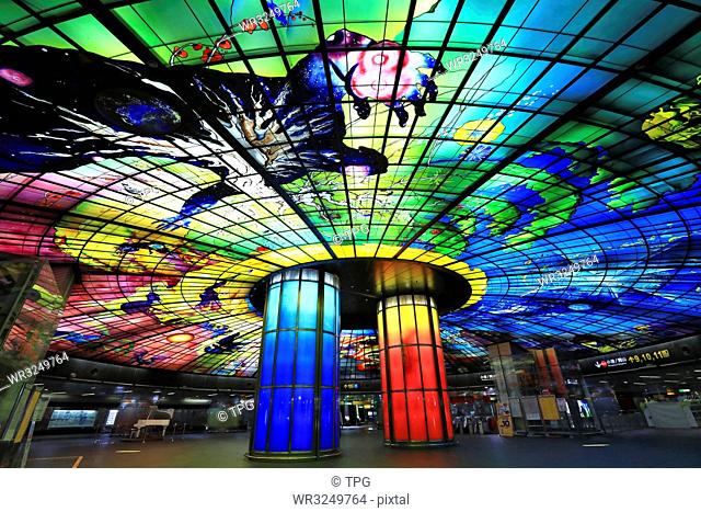 Low angle shot of Dome of light; Formosa Boulevard Station;Kaohsiung City;Taiwan