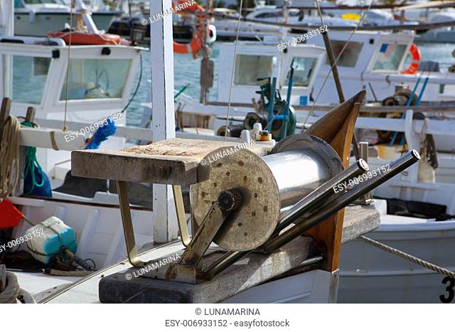 Balearic islands professional fisher boats in Formentera
