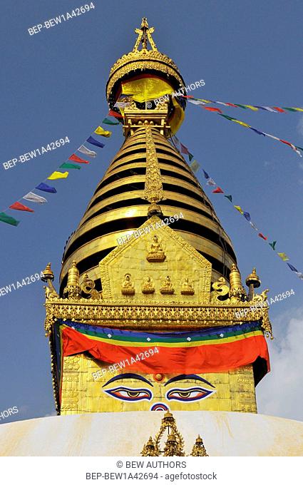 Nepal, Kathmandu, Swayambhunath stupa