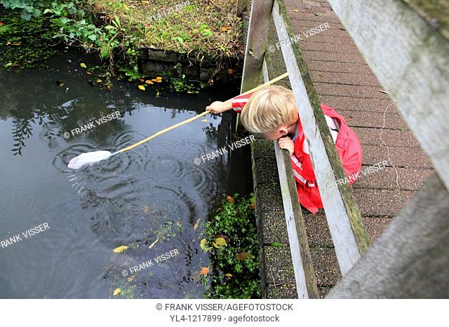 Little boy fishing, Netherlands