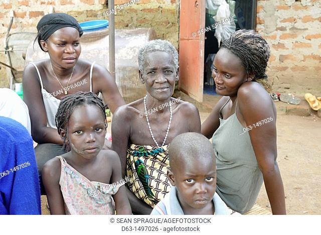 UGANDA  The work of Comboni Samaritans, Gulu  Visiting 60-year-old Veronica Lakot, who has been living with AIDS since 1995  She now suffers from cancer of the...