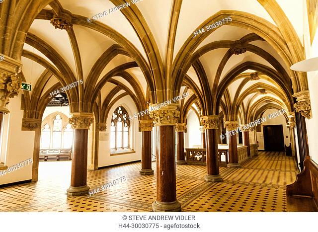 Germany, Bavaria, Munich, Marienplatz, The New Town Hall aka Neus Ratshaus, Interior View of Hallways