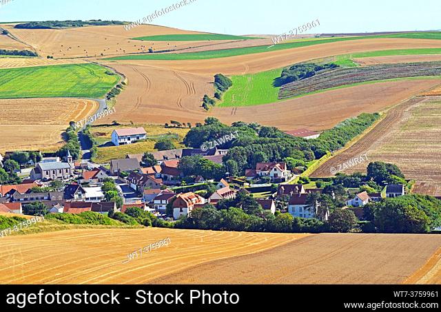 The village Escalles and fields