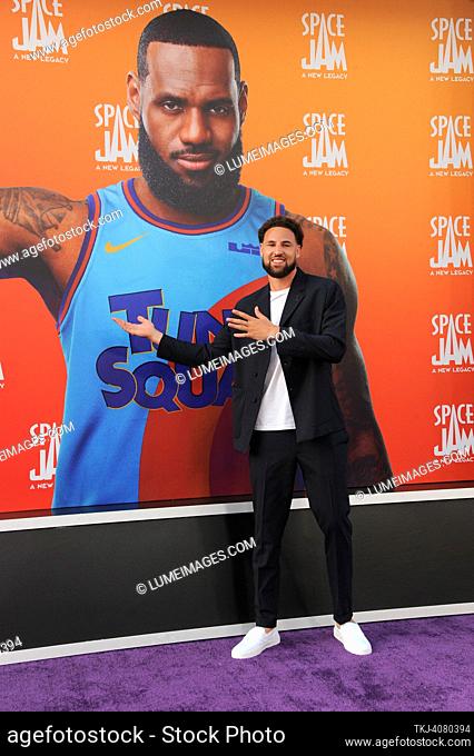 Klay Thompson at the Los Angeles premiere of 'Space Jam: A New Legacy' held at the Regal LA Live in Los Angeles on July 12, 2021