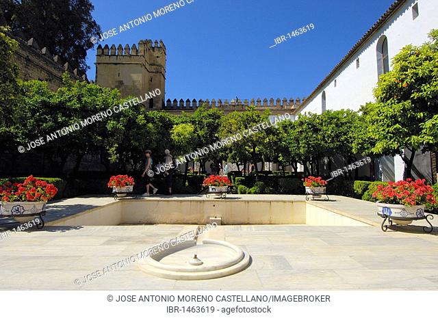 Alcázar de los Reyes Cristianos, Alcazar of Catholic Kings, Cordoba, Andalusia, Spain, Europe