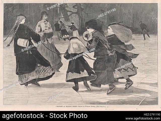 Winter - A Skating Scene (Harper's Weekly, Vol. XII), January 25, 1868. Creator: Unknown