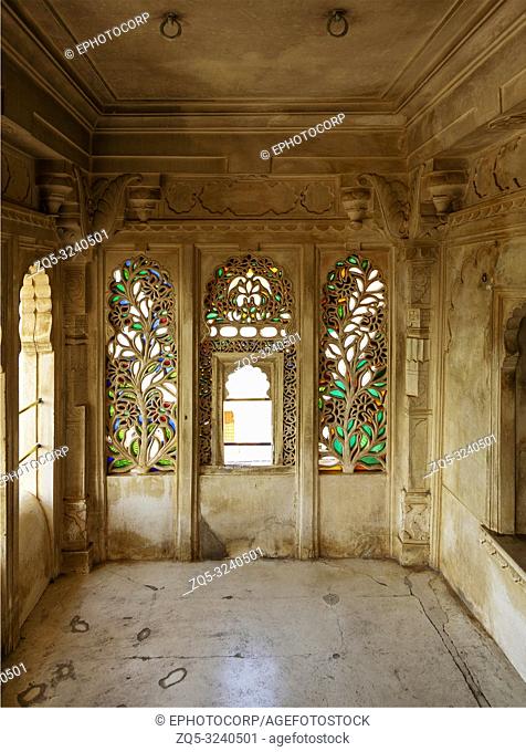 Colorful glass work on window, Udaipur, Rajasthan