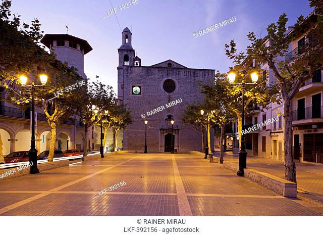 Main square in Alaro, Mallorca, Spain